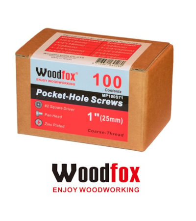 WOODFOX - PARAFUSOS PARA POCKET - 100 UNIDADES - ROSCA GROSSA - 1 POLEG.