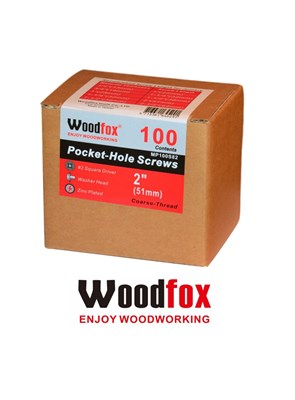 WOODFOX - PARAFUSOS PARA POCKET - 100 UNIDADES - ROSCA GROSSA - 2.0 POLEG.