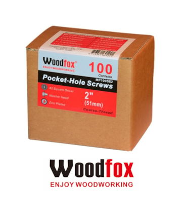 WOODFOX - PARAFUSOS PARA POCKET - 100 UNIDADES - ROSCA GROSSA - 2.0 POLEG.