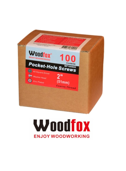 WOODFOX - PARAFUSOS PARA POCKET - 100 UNIDADES - ROSCA GROSSA - 2.0 POLEG.