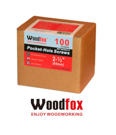 WOODFOX - PARAFUSOS PARA POCKET - 100 UNIDADES - ROSCA GROSSA - 2.5 POLEG.