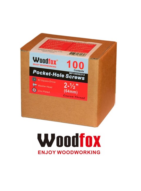 WOODFOX - PARAFUSOS PARA POCKET - 100 UNIDADES - ROSCA GROSSA - 2.5 POLEG.