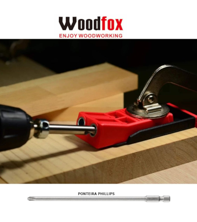 WOODFOX - POCKET JIG DUPLO - GABARITO PARA FURAÇÃO COM PONTEIRA PHILLIPS PH2