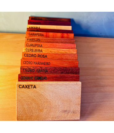 XILOTECA - CONJUNTO COM 27 ESPÉCIES DE MADEIRAS + BRINDE XILOTECA - CONJUNTO COM 27 ESPÉCIES DE MADEIRAS + BRINDE