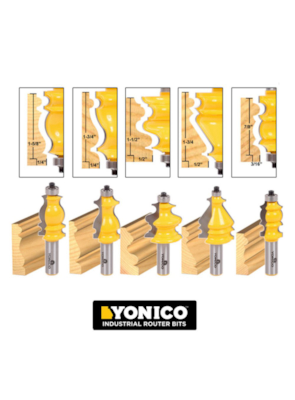 YONICO - CONJUNTO COM 5 FRESAS ARQUITETURAIS YONICO - CONJUNTO COM 5 FRESAS ARQUITETURAIS